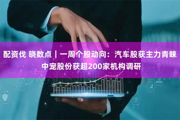 配资伐 晓数点｜一周个股动向：汽车股获主力青睐 中宠股份获超200家机构调研